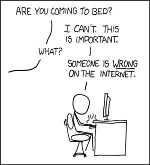 XKCD cartoon: Someone is wrong on the internet