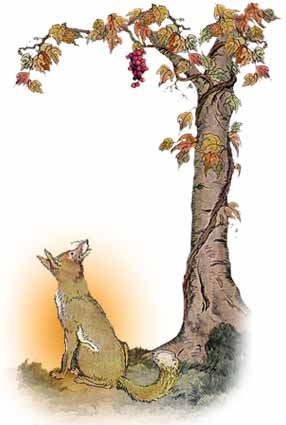The Fox and the Grapes illustration
