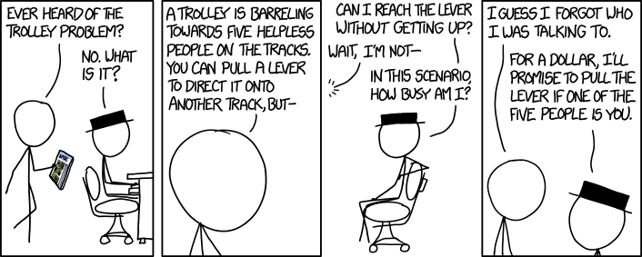xkcd's approach to the trolley problem